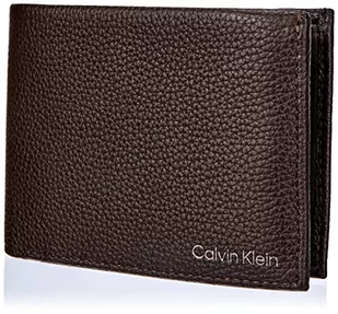 Calvin Klein Męskie ciepłe potrójne 10 ccm W/moneta L potrójnie składany portfel, Ciemny brąz, Rozmiar Uniwersalny - Portfele - miniaturka - grafika 1