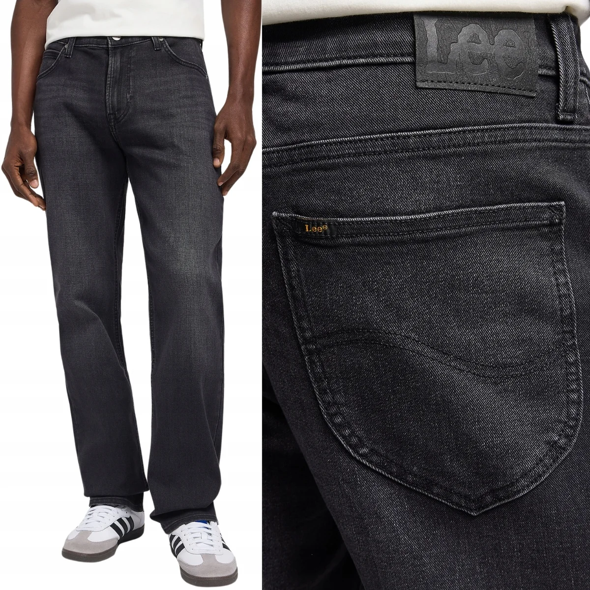 Lee West Black Used DżINS czarne proste spodnie jeansowe W31 L34