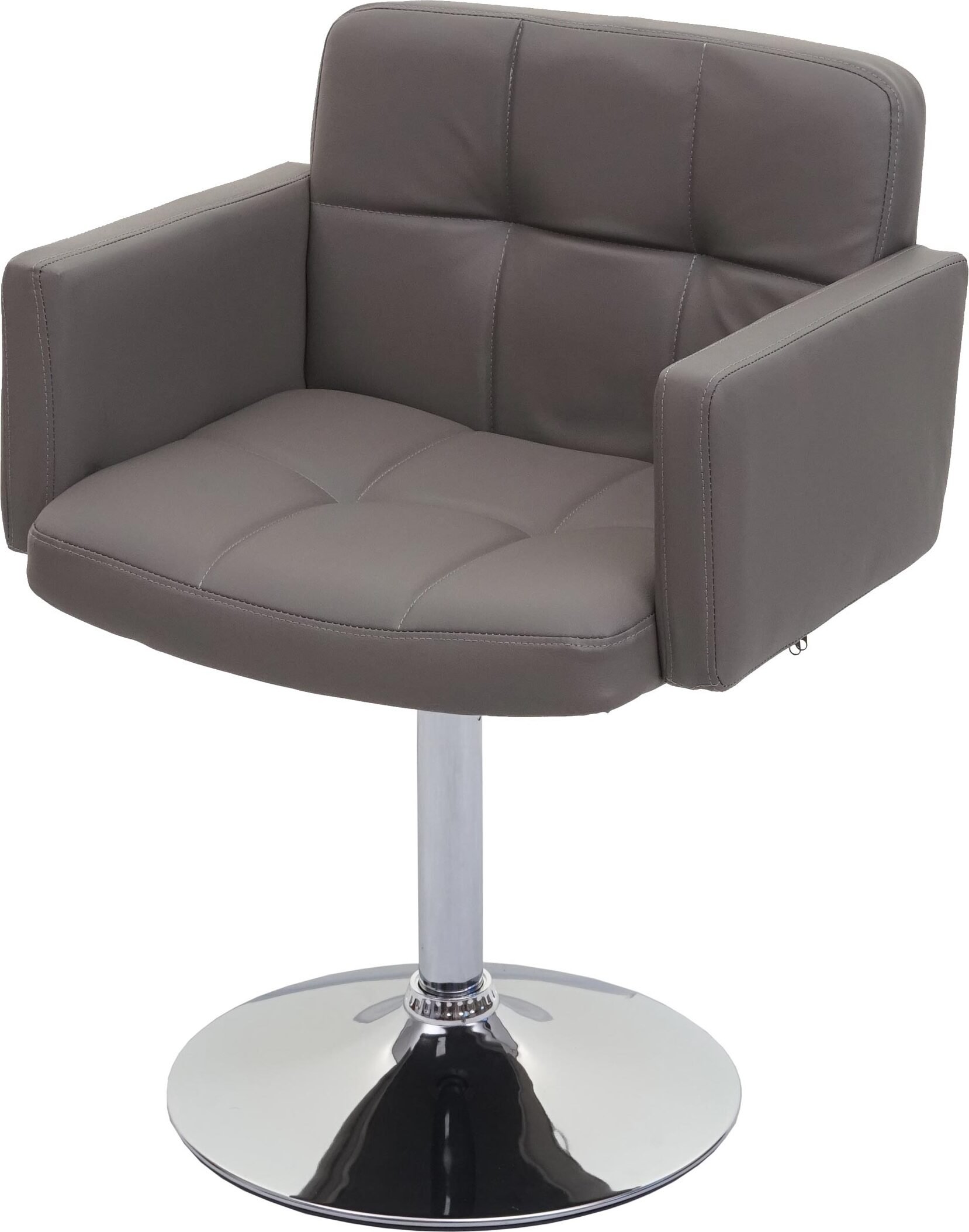Krzesło do jadalni Orlando, krzesło kuchenne obrotowe, imitacja skóry chrom ~ Taupe-grey
