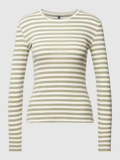 Bluzki damskie - Bluzka z długim rękawem ze wzorem w paski model ‘RUKA’ - grafika 1