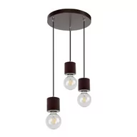 Lampy sufitowe - Spotlight Rustykalna LAMPA wisząca TRONGO ROUND 7069376R drewniana OPRAWA ekologiczny ZWIS kaskada orzech 7069376R - miniaturka - grafika 1