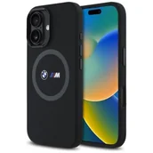 Etui i futerały do telefonów - BMW BMHMP16S23SROK iPhone 16 6.1"         czarny/black hardcase M Silicone Printed Ring MagSafe - miniaturka - grafika 1