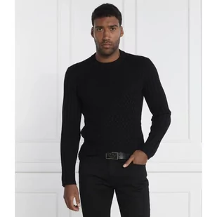 Emporio Armani Sweter | Regular Fit | z dodatkiem wełny - Swetry męskie - miniaturka - grafika 1