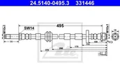 Przewody hamulcowe - Przewód hamulcowy elastyczny ATE 24.5140-0495.3 - miniaturka - grafika 1
