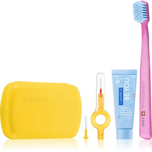 Curaprox zestaw turystyczny TRAVEL SET NEW z pastą Be You o smaku grejpfruta i bergamotki (kolor żółty) - Pasty do zębów - miniaturka - grafika 1