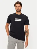 Koszulki męskie - Napapijri T-Shirt S-box Logo NP0A4I3L Czarny Regular Fit - miniaturka - grafika 1