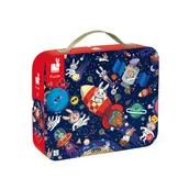 Puzzle - Janod Puzzle w walizce Rakieta kosmiczna 54 elementy 5+ - miniaturka - grafika 1