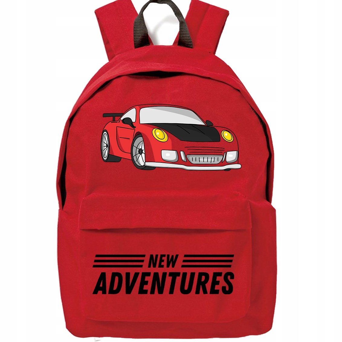 Plecak Czerwony Szkolny Młodzieżowy New Adventures Samochód Modny