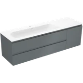 Szafki łazienkowe - Mexen Orio szafka łazienkowa 160 cm z umywalką Vela lewą, 2S, 1D, grafit mat/biała mat - 91A13-16047-3-BBFFF66-W23L01 - miniaturka - grafika 1