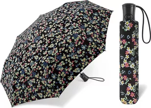 Parasol automatyczny Happy Rain Essentials Mini Milefleurs Czarny - Parasole - miniaturka - grafika 1