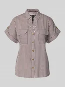 Koszule damskie - Bluzka koszulowa o kroju regular fit z czystej wiskozy model ‘BUMPY’ - miniaturka - grafika 1