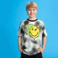 Koszulki dla chłopców - Cool Club, T-shirt chłopięcy, szary, SmileyWorld - miniaturka - grafika 1