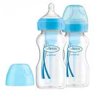 Butelki dla niemowląt - Dr Browns HANDI-CRAFT butelka antykolkowa OPTIONS z szeroką szyjką 2 x 270 ml duopack niebieska - miniaturka - grafika 1