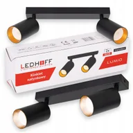 Lampy sufitowe - Lampa sufitowa Kinkiet Spot oprawa halogenowa Czarna Złota 2xGU10 do salonu - miniaturka - grafika 1