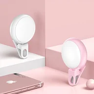 Selfie stick - USAMS Lampka LED do Selfie biały/whiteZB55D02 (US-ZB055) - miniaturka - grafika 1