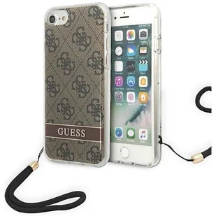 Etui Guess do iPhone SE 2022/SE 2020 /7/8 brązowy hardcase 4G Print Strap - Etui i futerały do telefonów - miniaturka - grafika 1