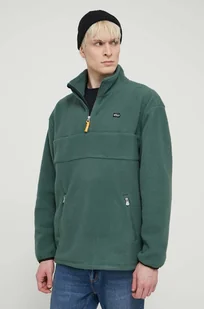Quiksilver bluza polarowa kolor zielony gładka - Bluzy męskie - miniaturka - grafika 1
