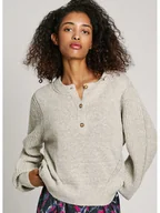 Swetry damskie - Pepe Jeans Sweter "Nora" w kolorze beżowym - miniaturka - grafika 1