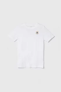 Koszulki dla chłopców - Converse t-shirt bawełniany dziecięcy kolor biały z nadrukiem - grafika 1