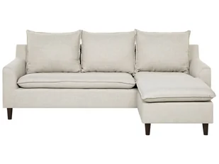 Beliani Sofa narożna tapicerowana beżowa ELVENES - Narożniki - miniaturka - grafika 1