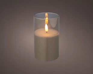 Świeczka W Szkle Led Ozdobna Szara 12,5 Cm - Świece - miniaturka - grafika 1