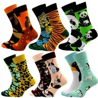 Skarpetki męskie - 6 x Skarpety Męskie KAŻDA PARA INNA Śmieszne NIE DO PARY 90% BAWEŁNA 44-46 - miniaturka - grafika 1