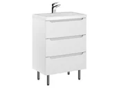 Szafki łazienkowe - Szafka Stojąca Z Umywalką ETH 60 cm - Biały Mat - miniaturka - grafika 1