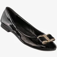 Baleriny - Baleriny Damskie Ekoskóra Buty Eleganckie Czarne M.Daszyński MR1460-5 Czarny 39 - miniaturka - grafika 1