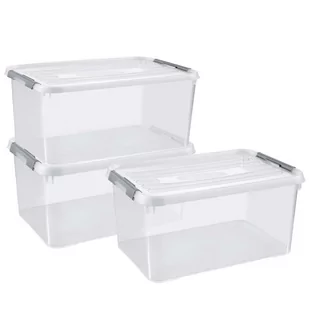 Curver Handy + zestaw pudełek do przechowywania, tworzywo sztuczne, przezroczyste, 3 x 50 l - Pudła i pojemniki do przechowywania - miniaturka - grafika 1