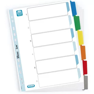 Przekładki kartonowe Elba A4 mylar kolorowe 6 kart wzmocnione indeksy - Przybory szkolne - miniaturka - grafika 1