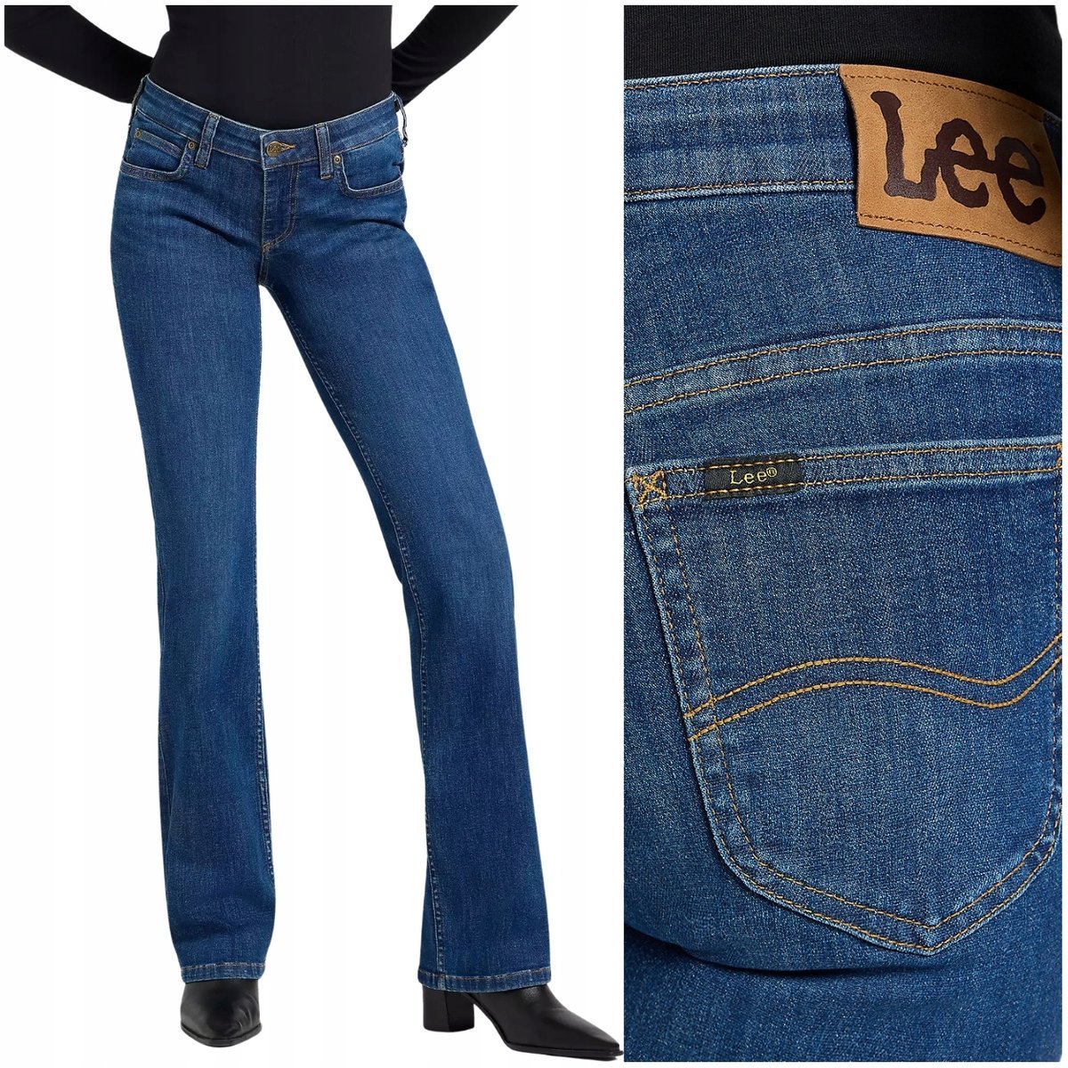 Lee Jessica Strength rozszerzane niższe damskie spodnie jeansowe W29 L33