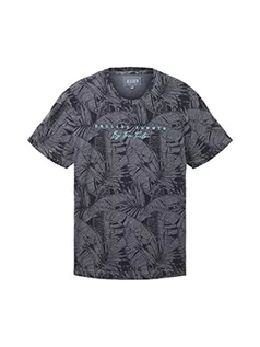 Koszulki męskie - TOM TAILOR T-shirt męski z wzorem palmy, 31800 – Navy Tonal Big Leaf Design, 3XL - grafika 1