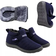 Botki damskie - BUTY ZIMOWE OCIEPLANE ŚNIEGOWCE WODOODPORNE GRANAT TRAPERY BOTKI ZA KOSTKĘ - miniaturka - grafika 1