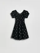 Sukienki i spódniczki dla dziewczynek - Reserved - Wzorzysta sukienka - czarny - miniaturka - grafika 1