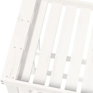 Lumarko Zewnętrzny stojak na drewno, biały, 108x52x74 cm, lita sosna - Akcesoria do grilla - miniaturka - grafika 8