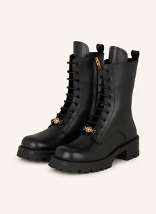 Versace Botki Sznurowane schwarz - Botki damskie - miniaturka - grafika 1