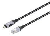 Adaptery i przejściówki - Manhattan 394826 zmieniacz płci / kabli RJ-45 USB-C Czarny, Srebrny - miniaturka - grafika 1
