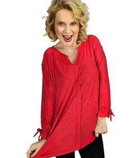 Elegancka koszula Tunika oversize Brokatowa Luźna Stylowa PENELOPA-46/48 - Bluzki damskie - miniaturka - grafika 1