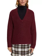 Swetry damskie - ESPRIT Collection Damski sweter 112EO1I325, 601/bordowy/czerwony 2, XL - miniaturka - grafika 1