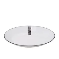 Talerze - Talerz deserowy Moonlight black 18 cm z czarną obwódką biały - miniaturka - grafika 1