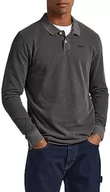 Koszulki męskie - Pepe Jeans Oliver Gd L/S męska koszulka polo, Czarny (sprany w czarny), M - miniaturka - grafika 1