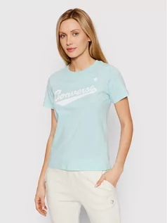 Koszulki sportowe damskie - Converse T-Shirt 10021940-A07 Niebieski Standard Fit - grafika 1