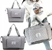 Akcesoria podróżnicze - Torba A4 Podwójne Dno Bagaż Podręczny Samolot Codzienna Wodoodporna Szara - miniaturka - grafika 1