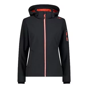 CMP damska kurtka Softshell z odpinanym kapturem, Antracyt i mak, 54 - Kurtki damskie - miniaturka - grafika 1