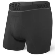 Majtki męskie - Bokserki do biegania męskie sportowe SAXX KINETIC HD Boxer Brief - czarne - miniaturka - grafika 1