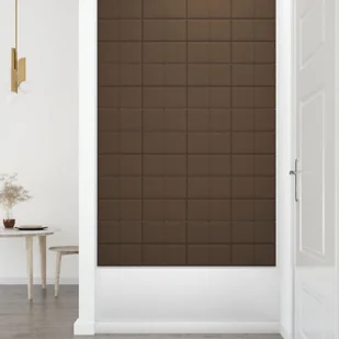 Panele ścienne, 12 szt., brązowe, 30x15 cm, tkanina, 0,54 m² - Panele ścienne i boazeria - miniaturka - grafika 7