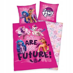 Pościel dla dziecka kucyki pony koniki Mlp 135x200 różowa bawełnianan - Pościel dla dzieci - miniaturka - grafika 1