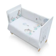 Pościel dla dzieci - Kołdra 100x135 poszwa i ochraniacz do łóżeczka 60x180 Żyrafa biała miętowa - miniaturka - grafika 1