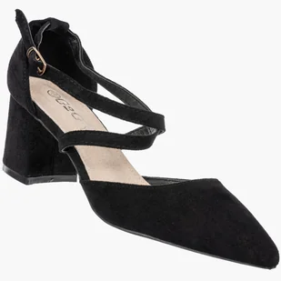 Czółenka Damskie Buty Na Słupku Skórzana Wkładka Eleganckie Czarne G2G LEI556-A Czarny 37 - Czółenka - miniaturka - grafika 1