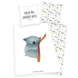 Herding Pościel bawełniana 140x200 Miś Koala Mr& Mrs Panda biała kolorowa poszewka 70x90 H23 - Pościel dla dzieci - miniaturka - grafika 1